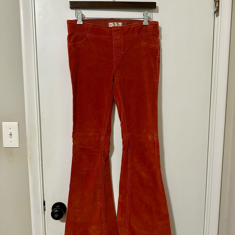 We The Free' Burnt Orange Corduroy Flare Jeans, Free People